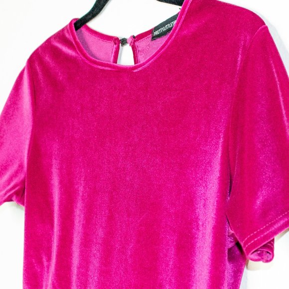 Pretty Little Thing - Hot Pink Velvet Unitard - Picture 8 of 14